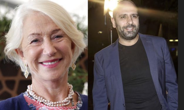 Checco Zalone sorprende Hellen Mirren sul palco del Bif&st: “Compravo i panzerotti e sono passato a salutarti”