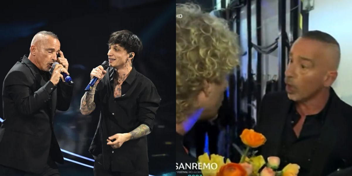 Sanremo 2023, Ramazzotti dietro le quinte dopo il duetto con Ultimo: “Mancava il gobbo, bravi”