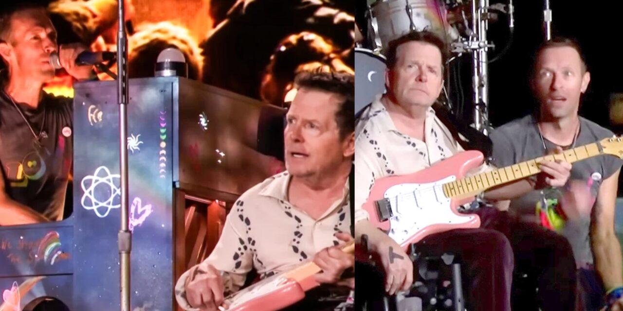 Michael J. Fox a sorpresa suona la chitarra con i Coldplay al Glastonbury Festival