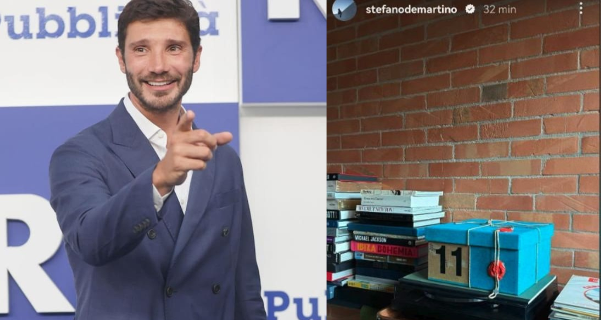 Stefano De Martino nuovo conduttore di Affari Tuoi, la foto con il vecchio pacco per il promo