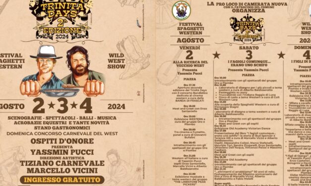 Trinita’ Days, al via la seconda edizione. L’ omaggio ai leggendari film con Bud Spencer e Terence Hill