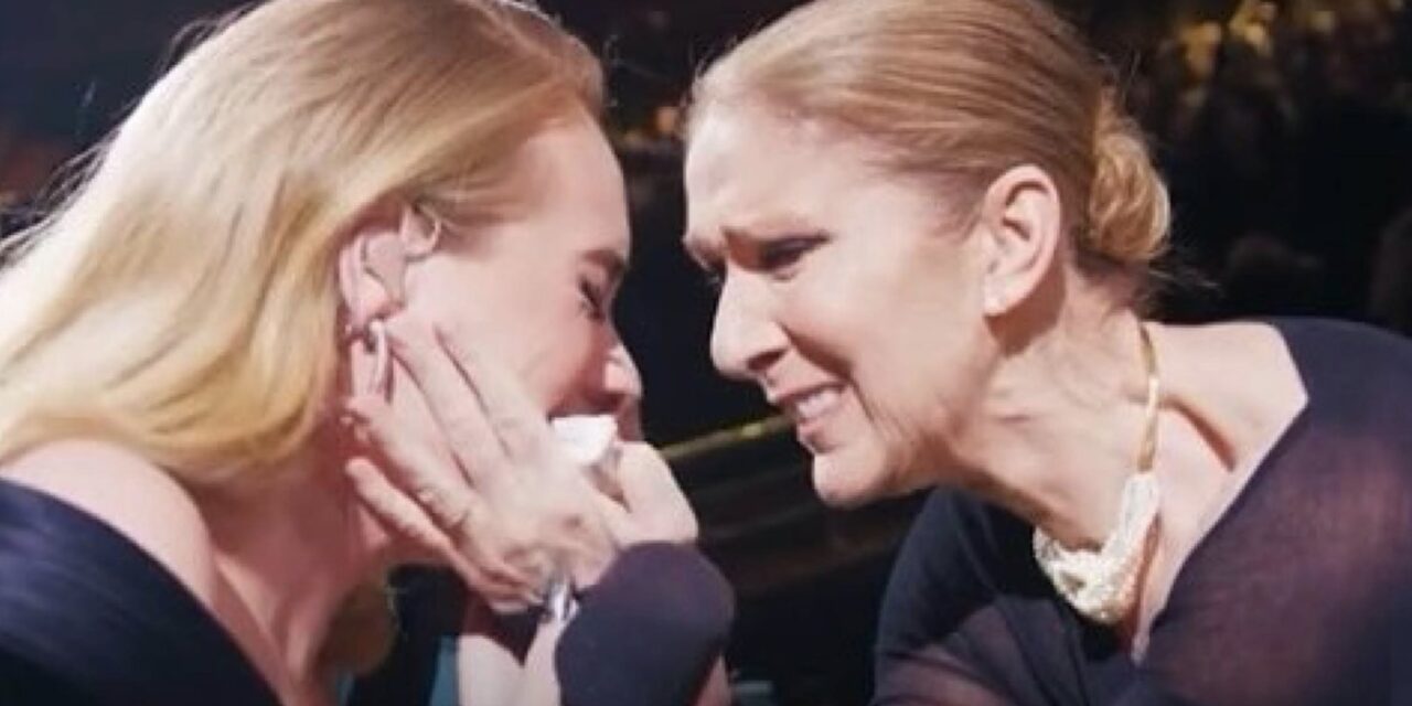 Adele vede Céline Dion al suo concerto e corre ad abbracciarla in lacrime (video)