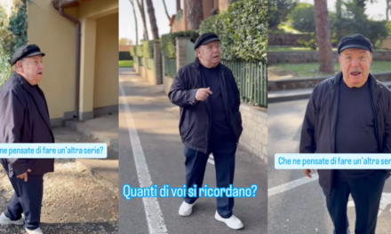 Lino Banfi torna davanti la casa Martini di Un medico in Famiglia: “Che ne pensate di un’altra stagione?”