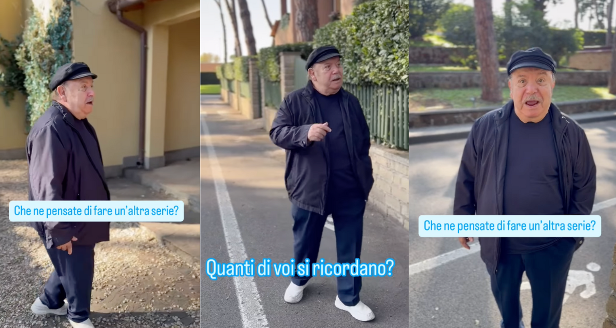 Lino Banfi torna davanti la casa Martini di Un medico in Famiglia: “Che ne pensate di un’altra stagione?”