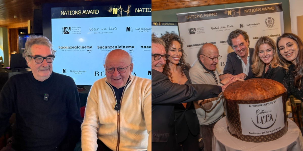 Boldi e Parenti premiati col Nations Award a Cortina: “No all’intelligenza artificiale nel cinema. Viva il cinepanettone”